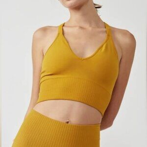 NWOT Good Karma Crop Tank Golden Ochre (Mustard Yellow) Size XS/S